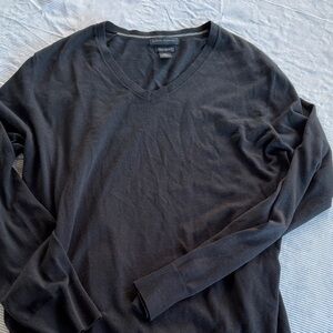 Men’s Banana Republic V-Neck Black Luxury Cashmere Blend Sweater Size XL
